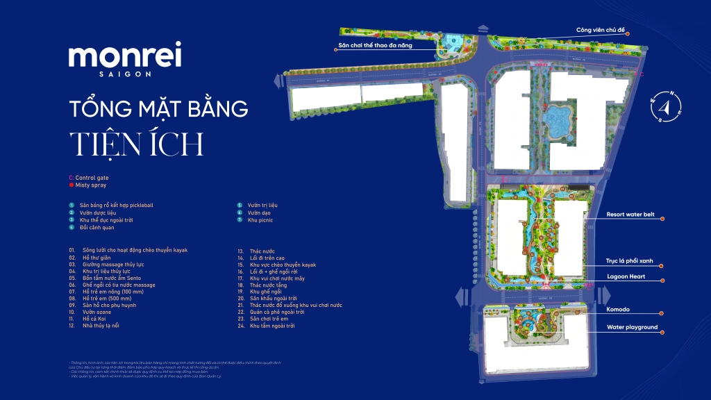 Mặt bằng tiện ích Monrei Saigon