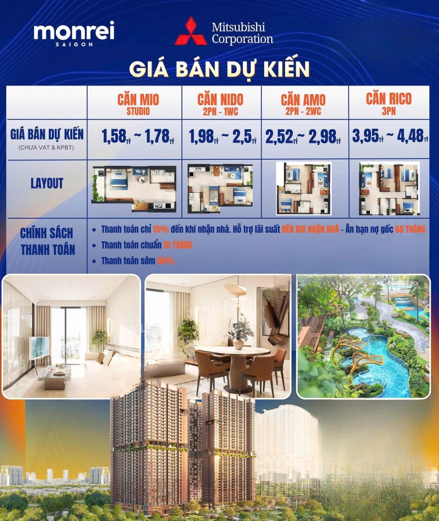 Giá bán căn hộ Monrei Saigon